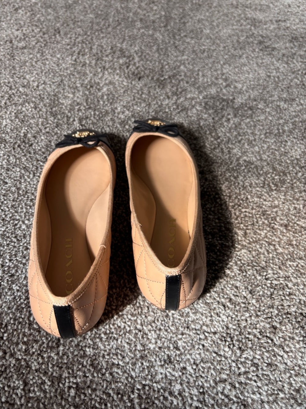 Coach Allyson Quilted Leather Two-Tone Ballet Flats - Picture 4 of 5